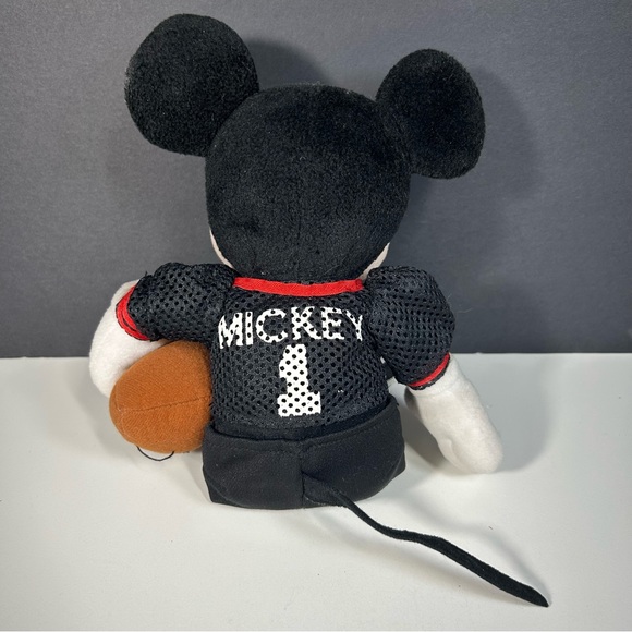 Disney Mickey Mouse Football Player Plush Black and Red Stuff Animal - Picture 4 of 5